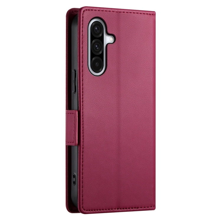 For Samsung Galaxy A36 Side Buckle Magnetic Frosted Leather Phone Case