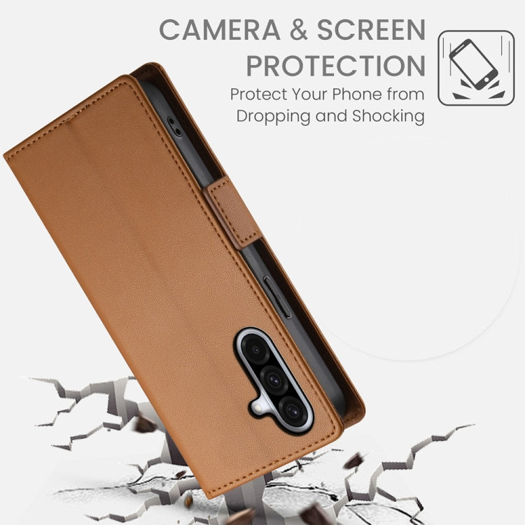 For Samsung Galaxy A36 Side Buckle Magnetic Frosted Leather Phone Case