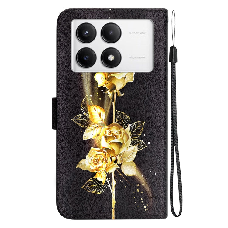 For Xiaomi Poco F6 Pro Crystal Texture Colored Drawing Leather Phone Case