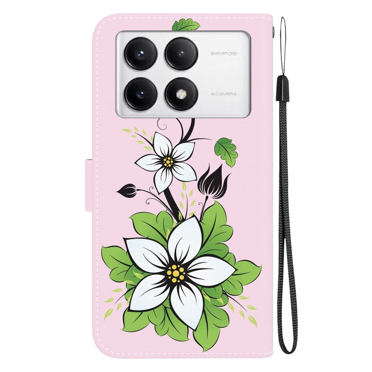 For Xiaomi Poco F6 Pro Crystal Texture Colored Drawing Leather Phone Case