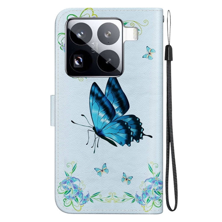 For Xiaomi 15 Pro Crystal Texture Colored Drawing Leather Phone Case