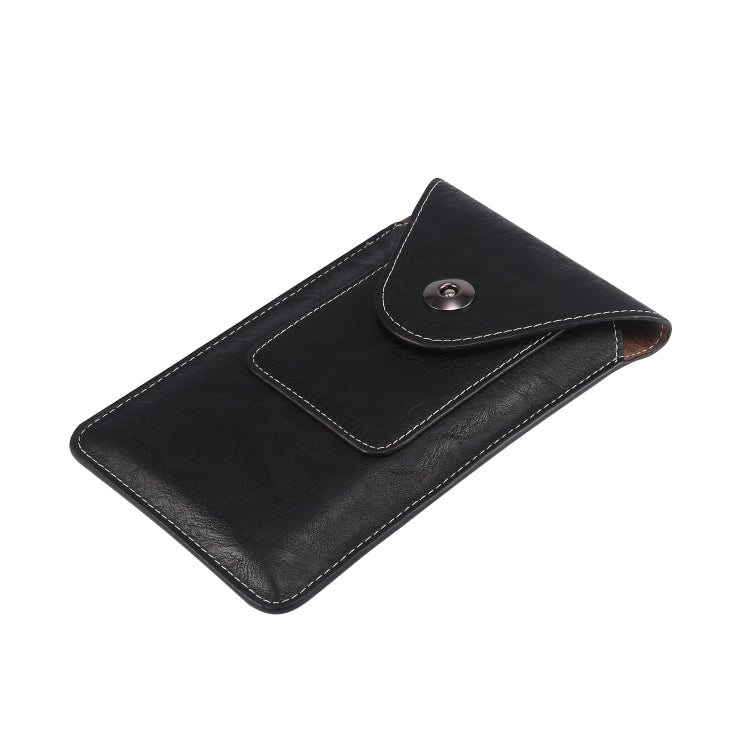 Elephant Texture Phone Men Waist Leather Case with Card Slot for 6.7-6.9 inch Smartphones