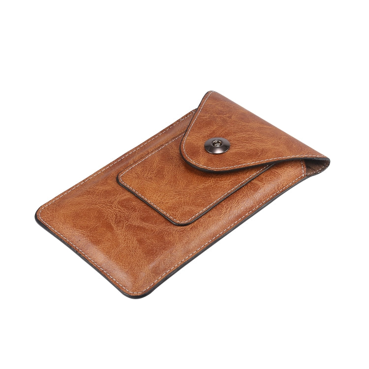 Elephant Texture Phone Men Waist Leather Case with Card Slot for 6.7-6.9 inch Smartphones