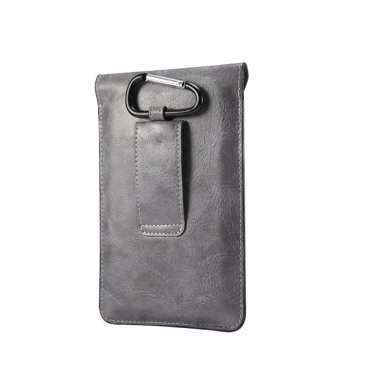 Elephant Texture Phone Men Waist Leather Case with Card Slot for 6.7-6.9 inch Smartphones