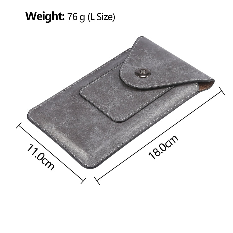 Elephant Texture Phone Men Waist Leather Case with Card Slot for 6.7-6.9 inch Smartphones