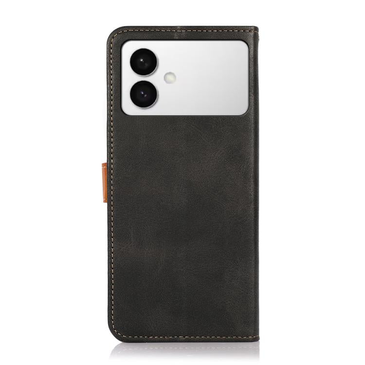 For Samsung Galaxy S26 Edge 5G KHAZNEH Dual-color Cowhide Texture Flip Leather Phone Case