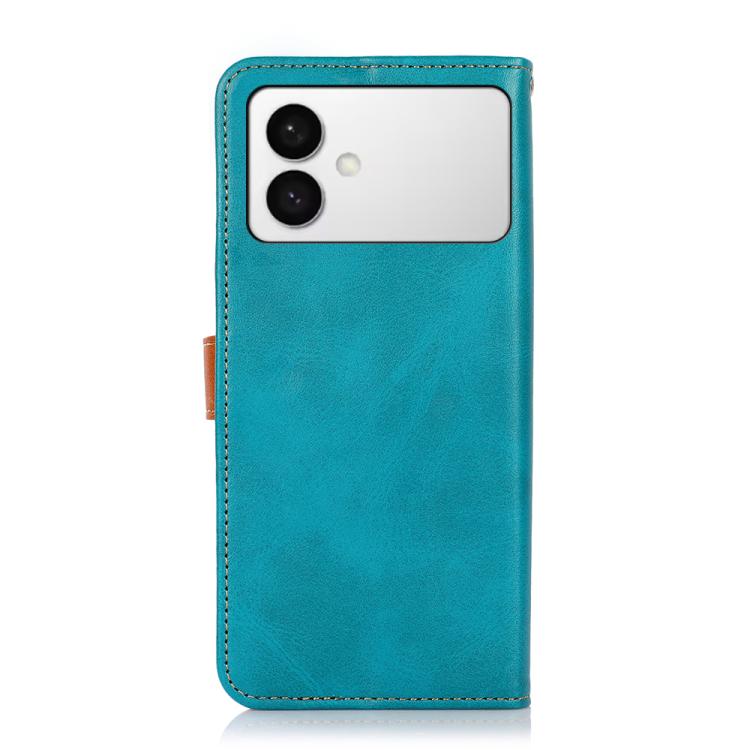 For Samsung Galaxy S26 Edge 5G KHAZNEH Dual-color Cowhide Texture Flip Leather Phone Case