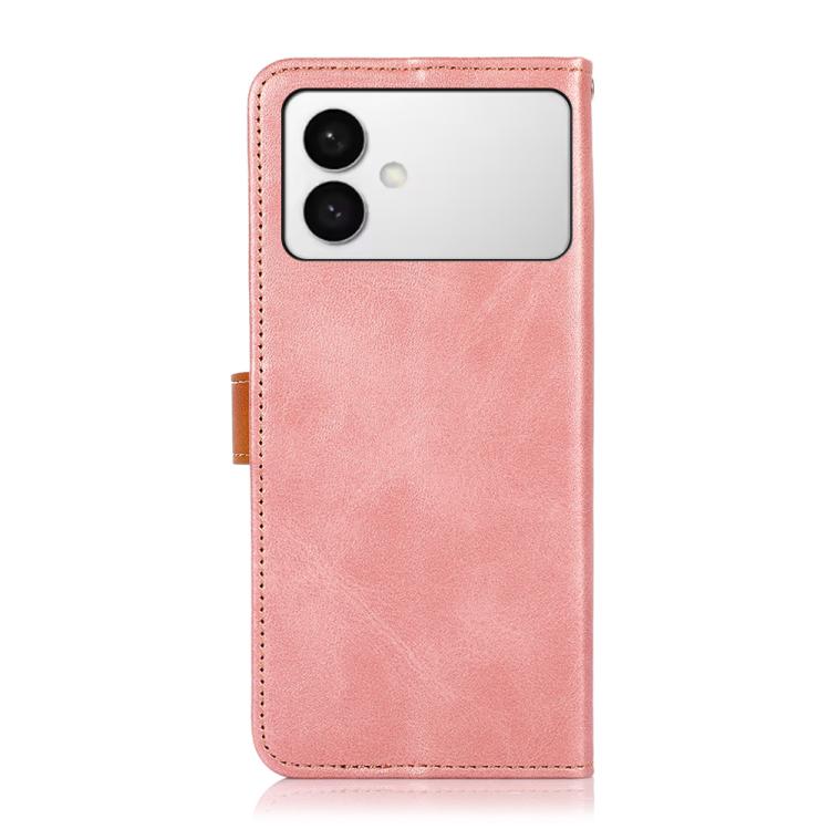 For Samsung Galaxy S26 Edge 5G KHAZNEH Dual-color Cowhide Texture Flip Leather Phone Case
