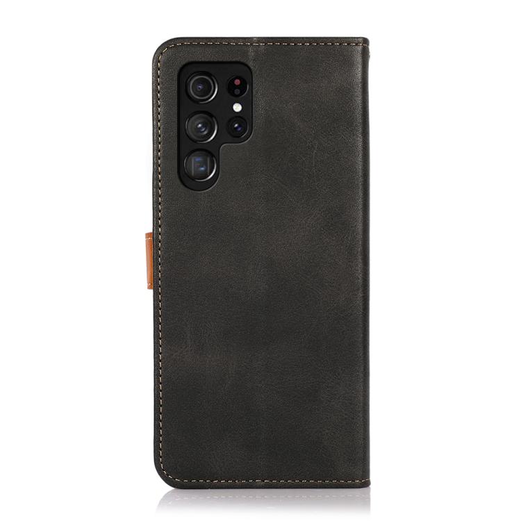 For Samsung Galaxy S26 Ultra 5G KHAZNEH Dual-color Cowhide Texture Flip Leather Phone Case