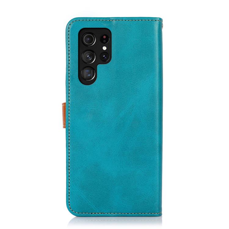 For Samsung Galaxy S26 Ultra 5G KHAZNEH Dual-color Cowhide Texture Flip Leather Phone Case