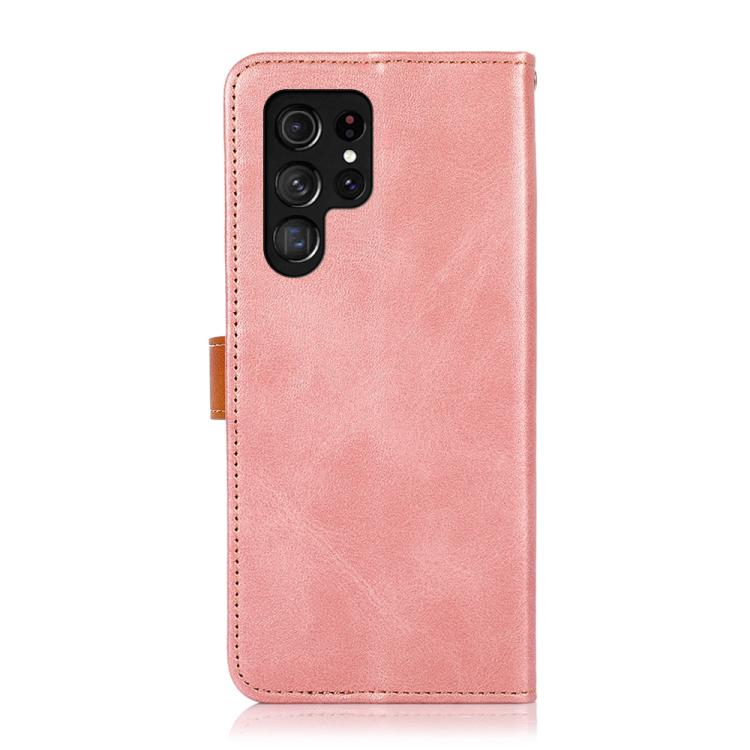 For Samsung Galaxy S26 Ultra 5G KHAZNEH Dual-color Cowhide Texture Flip Leather Phone Case