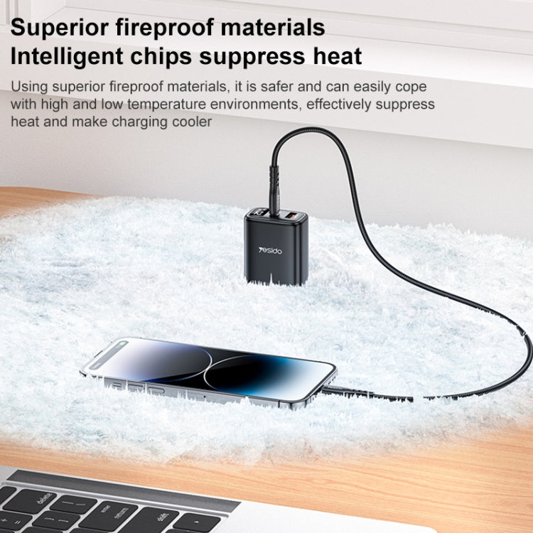Yesido YC12U 20W USB-C / Type-C + USB Digital Display Charger, Specification:US Plug - Black