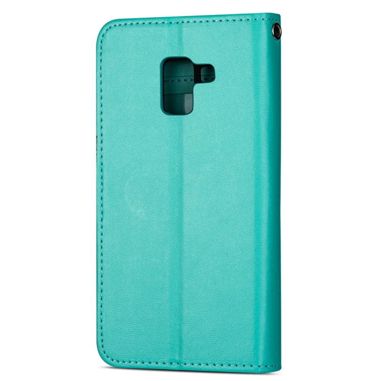 For Samsung Galaxy J6 (2018) Ultra-thin 9 Card Horizontal Flip Leather Case, with Card Slots & Holder & Lanyard