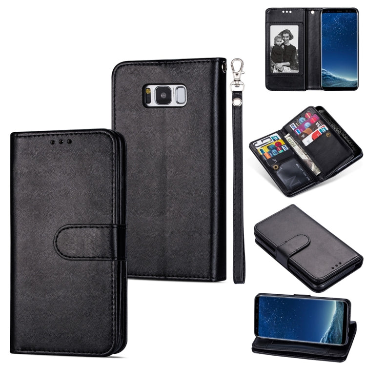 For Samsung Galaxy S8+ Ultra-thin 9 Card Horizontal Flip Leather Case, with Card Slots & Holder & Lanyard