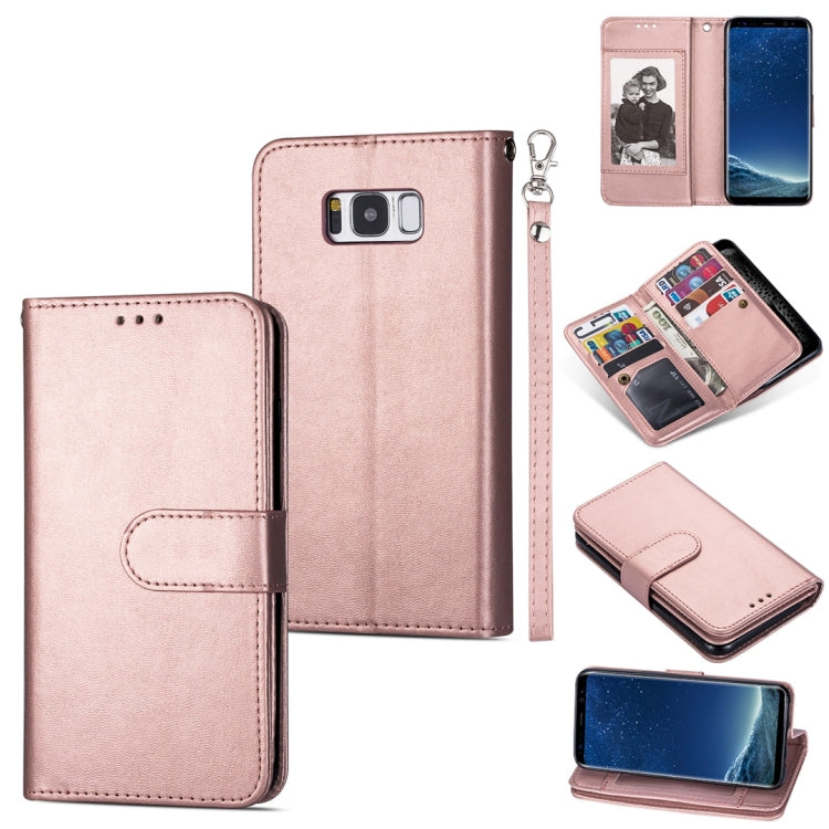 For Samsung Galaxy S8+ Ultra-thin 9 Card Horizontal Flip Leather Case, with Card Slots & Holder & Lanyard