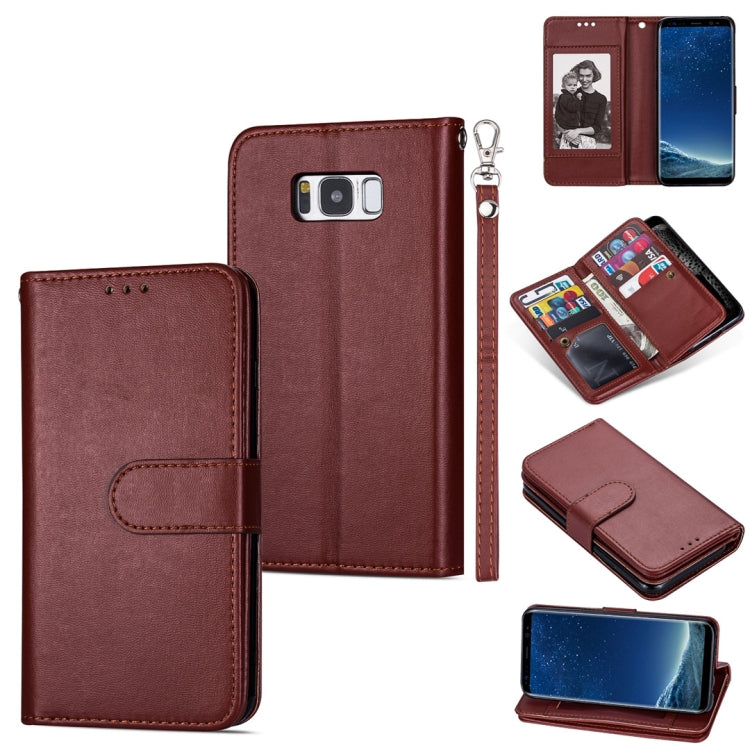 For Samsung Galaxy S8+ Ultra-thin 9 Card Horizontal Flip Leather Case, with Card Slots & Holder & Lanyard