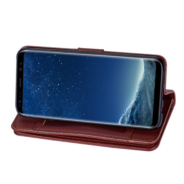 For Samsung Galaxy S8+ Ultra-thin 9 Card Horizontal Flip Leather Case, with Card Slots & Holder & Lanyard