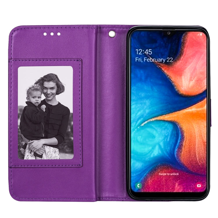 For Samsung Galaxy A20 Ultra-thin 9 Card Horizontal Flip Leather Case, with Card Slots & Holder & Lanyard
