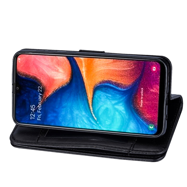 For Samsung Galaxy A20E Ultra-thin 9 Card Horizontal Flip Leather Case, with Card Slots & Holder & Lanyard