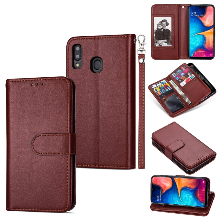 For Samsung Galaxy A20E Ultra-thin 9 Card Horizontal Flip Leather Case, with Card Slots & Holder & Lanyard