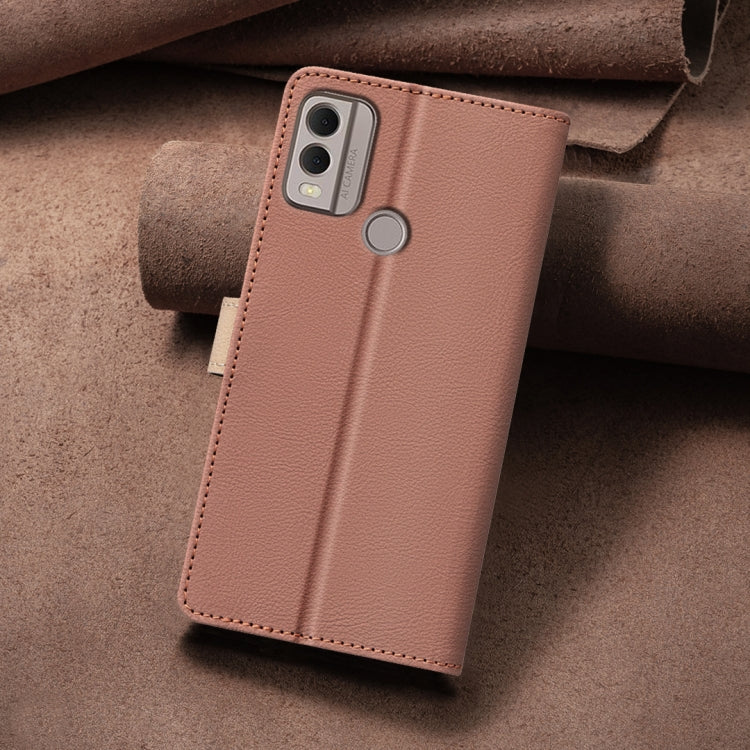 For Nokia C22 Color Matching RFID Anti-theft Leather Phone Case