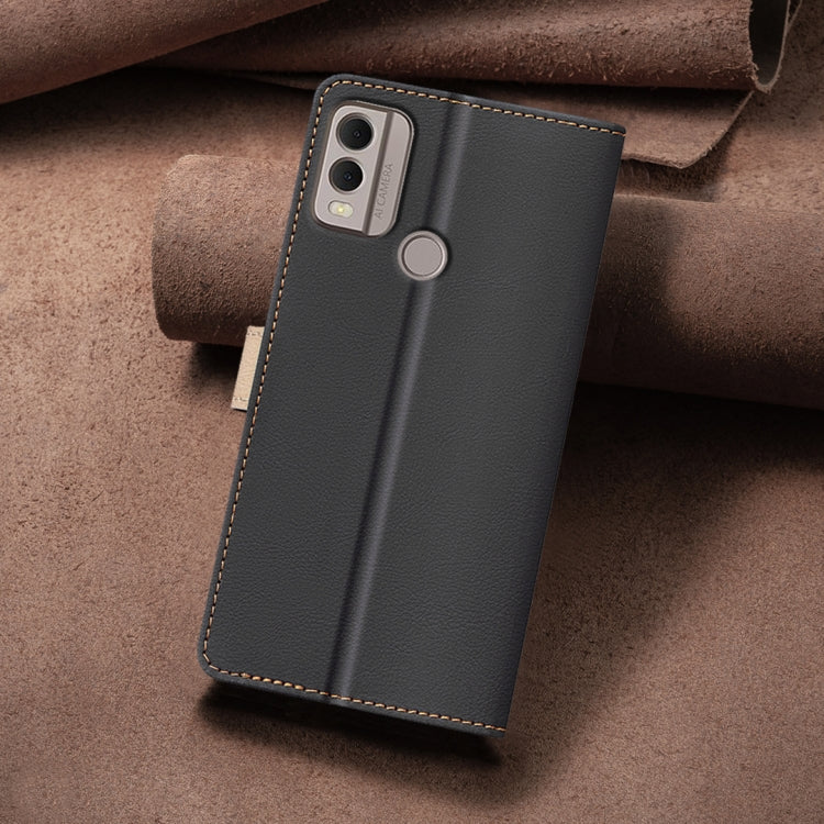 For Nokia C22 Color Matching RFID Anti-theft Leather Phone Case