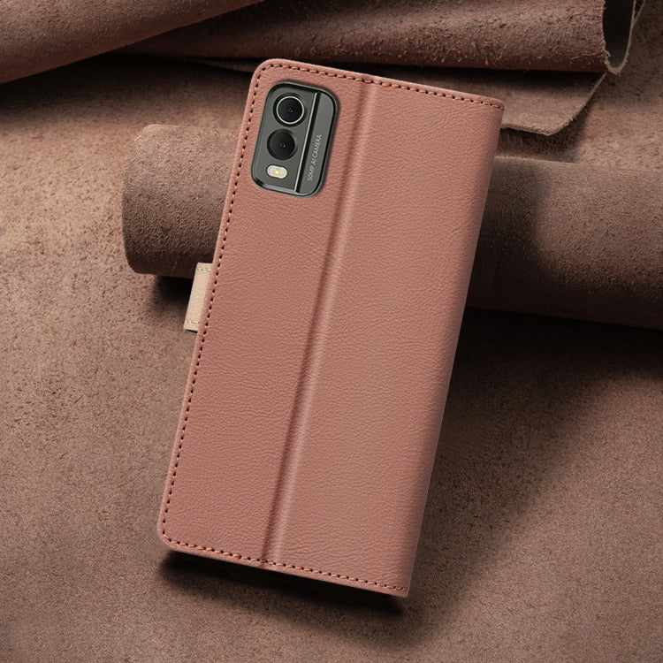 For Nokia C32 Color Matching RFID Anti-theft Leather Phone Case