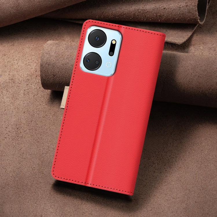 For Honor X7a Color Matching RFID Anti-theft Leather Phone Case