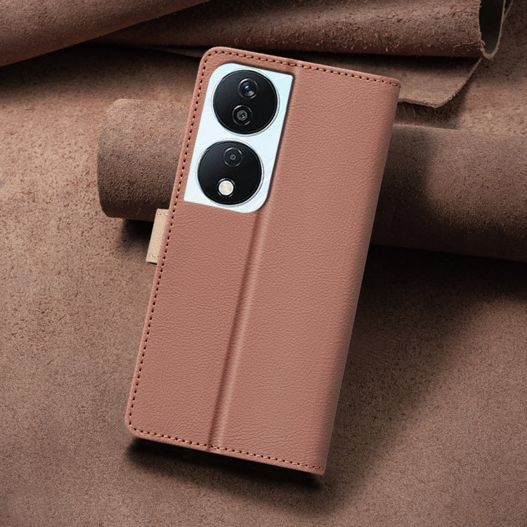 For Honor X7b Color Matching RFID Anti-theft Leather Phone Case
