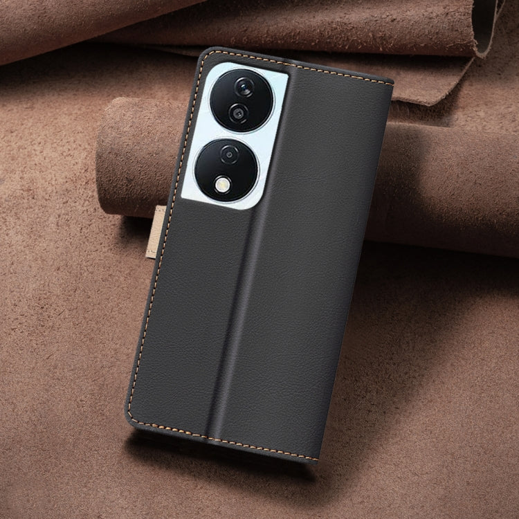 For Honor X7b Color Matching RFID Anti-theft Leather Phone Case