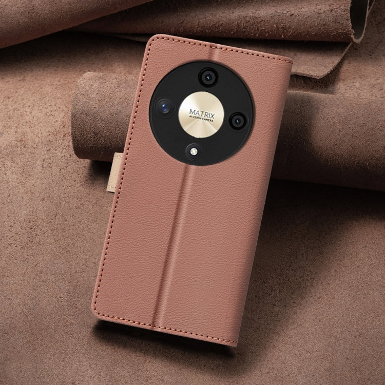 For Honor X9b / Magic6 Lite Color Matching RFID Anti-theft Leather Phone Case