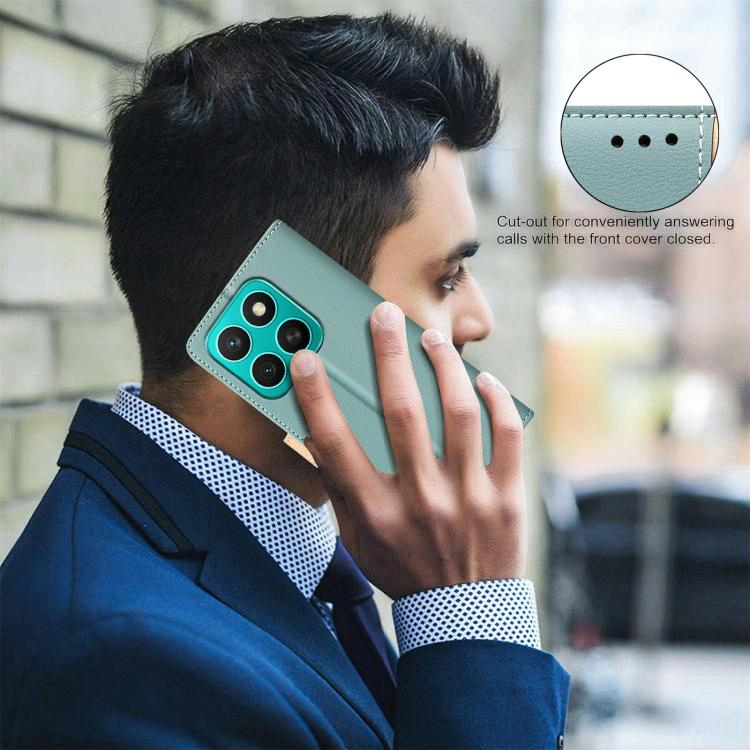 For Honor X8c 4G Color Matching RFID Anti-theft Leather Phone Case