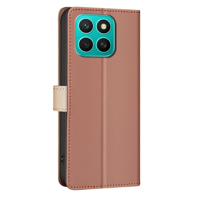 For Honor X8c 4G Color Matching RFID Anti-theft Leather Phone Case