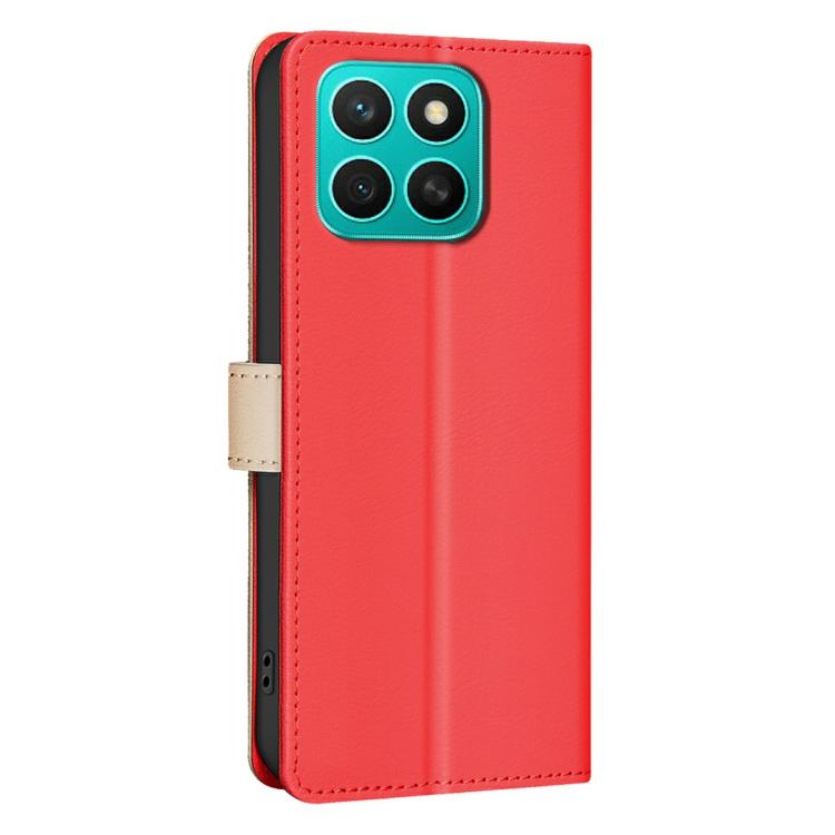 For Honor X8c 4G Color Matching RFID Anti-theft Leather Phone Case