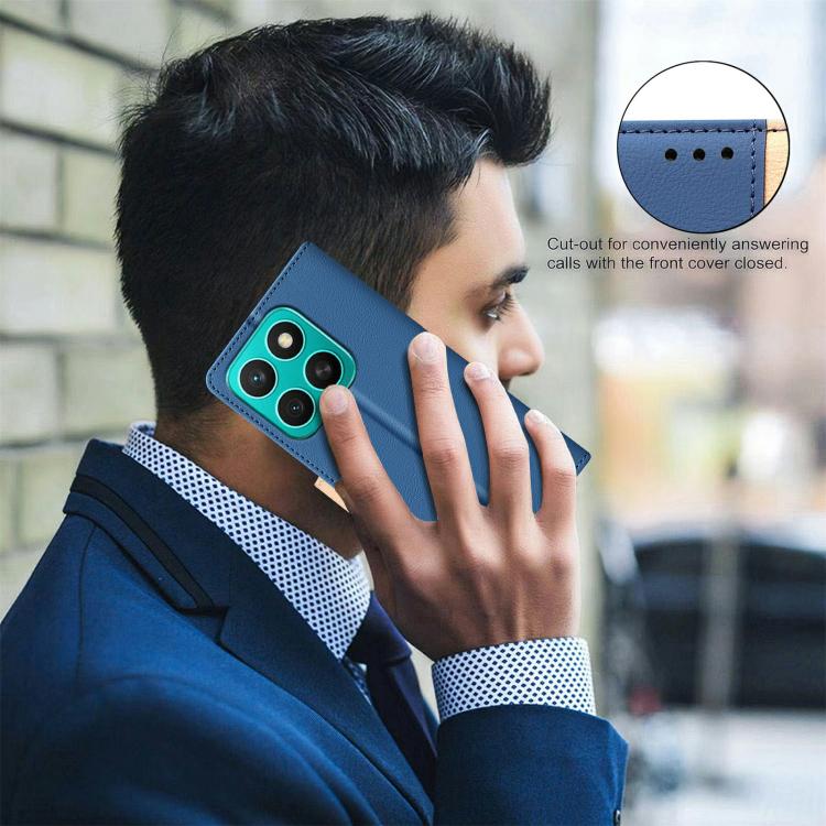 For Honor X8c 4G Color Matching RFID Anti-theft Leather Phone Case