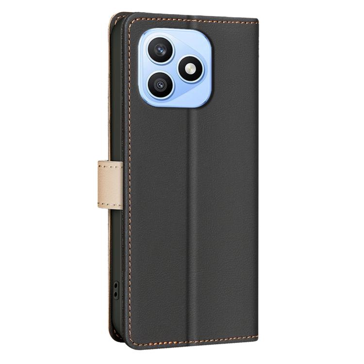 For Honor X8d 4G Color Matching RFID Anti-theft Leather Phone Case