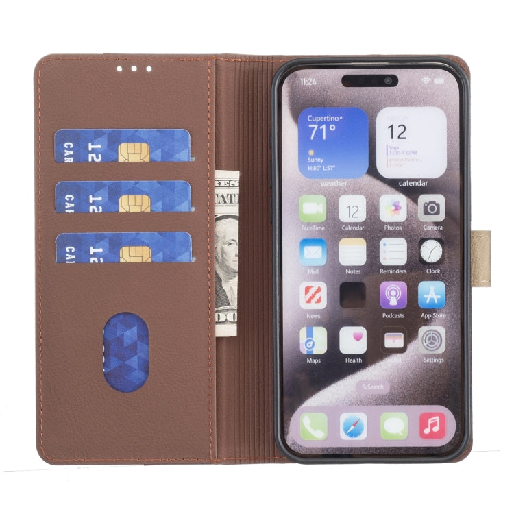 For iPhone 15 Color Matching RFID Anti-theft Leather Phone Case