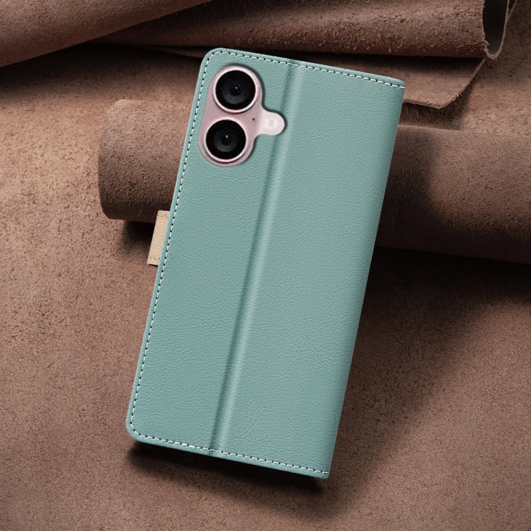 For iPhone 16 Color Matching RFID Anti-theft Leather Phone Case