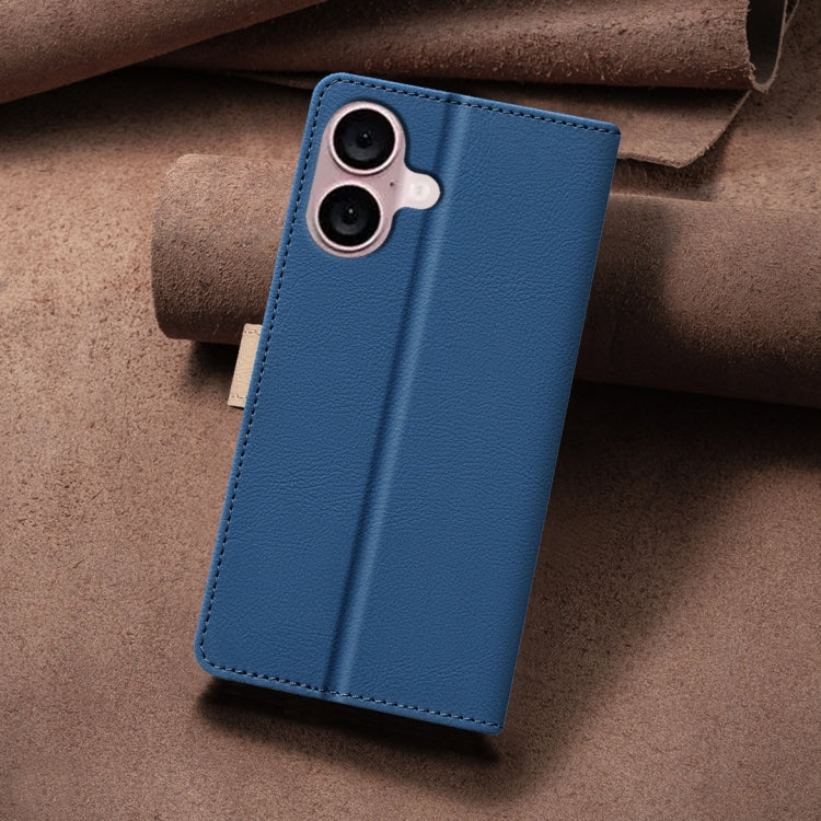 For iPhone 16 Color Matching RFID Anti-theft Leather Phone Case