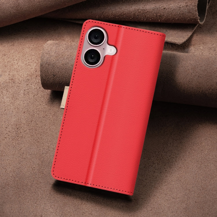 For iPhone 16 Plus Color Matching RFID Anti-theft Leather Phone Case