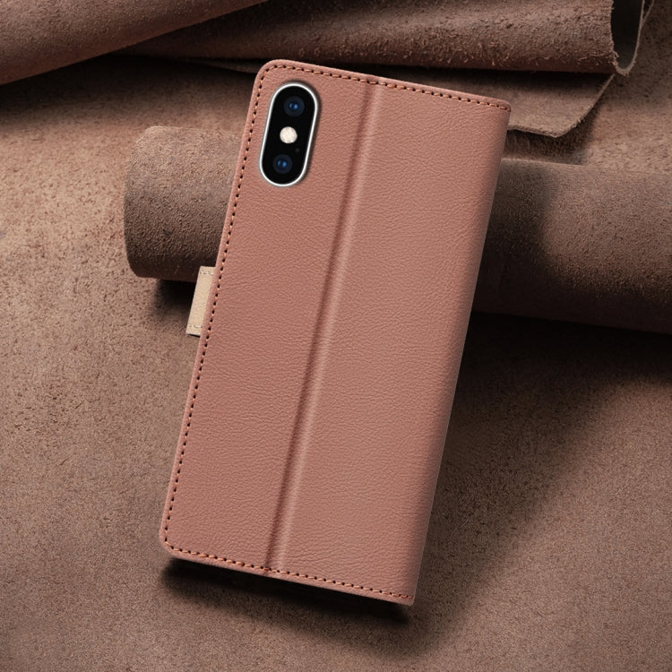 For iPhone XS Max Color Matching RFID Anti-theft Leather Phone Case
