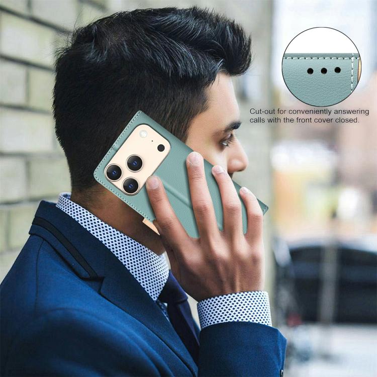 For iPhone 17 Pro Max Color Matching RFID Anti-theft Leather Phone Case
