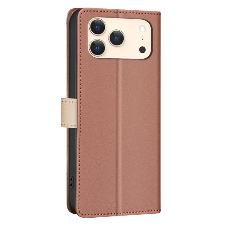 For iPhone 17 Pro Max Color Matching RFID Anti-theft Leather Phone Case