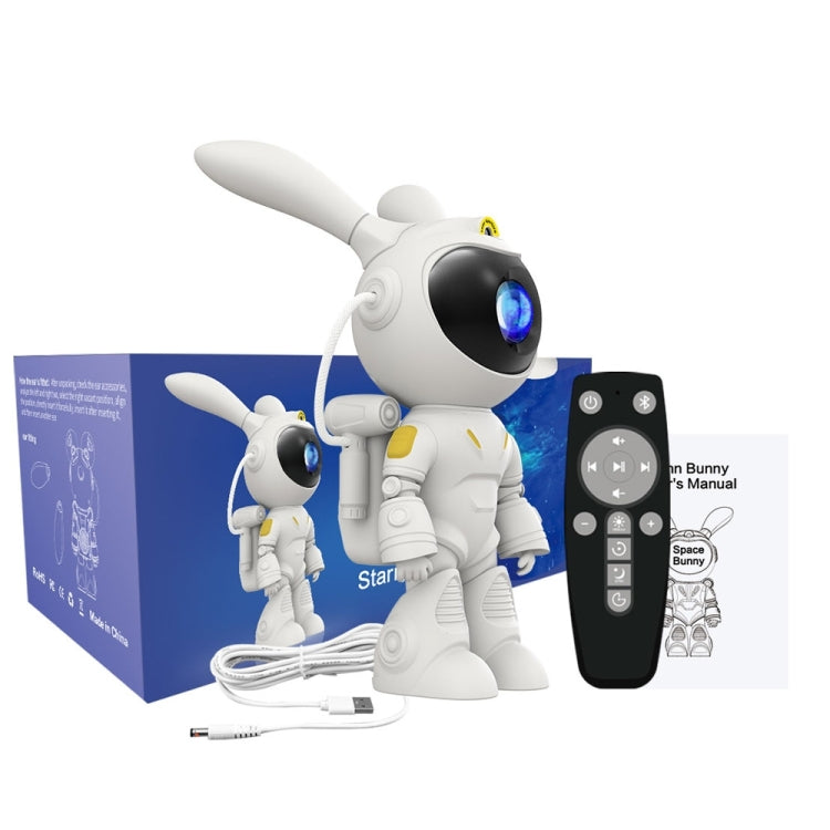 G001 Space Rabbit Starry Sky Projection Lamp Bedroom Laser Atmosphere Light - White
