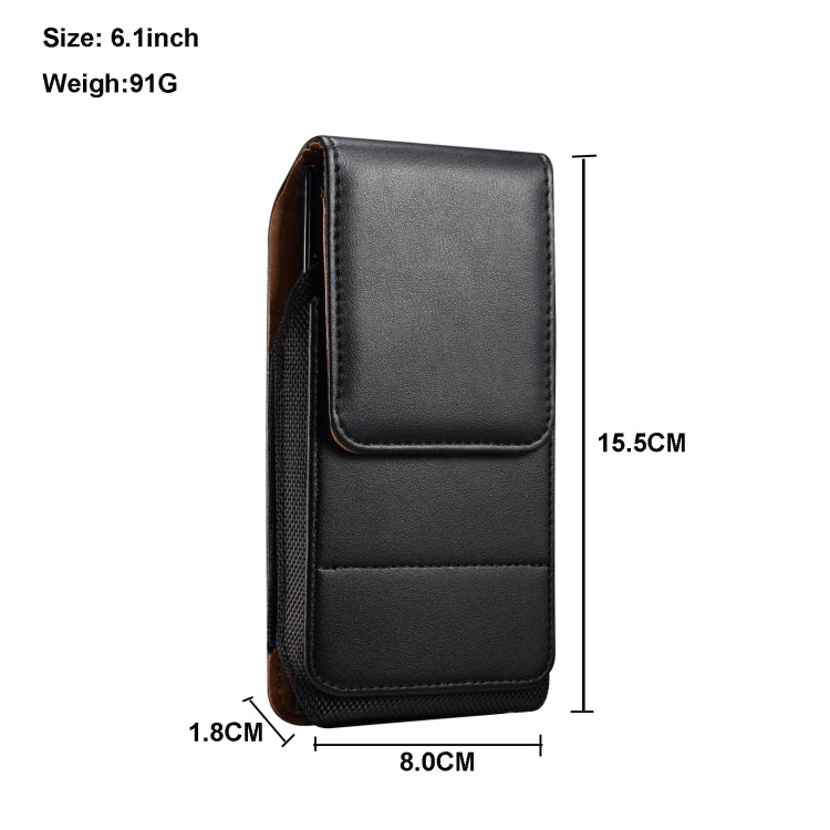 For 6.1 inch Vertical Style Lamb Texture Wear-resistant Card Slot Waist Bag Leather Phone Case