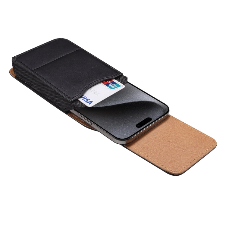 For 6.1 inch Vertical Style Lamb Texture Wear-resistant Card Slot Waist Bag Leather Phone Case