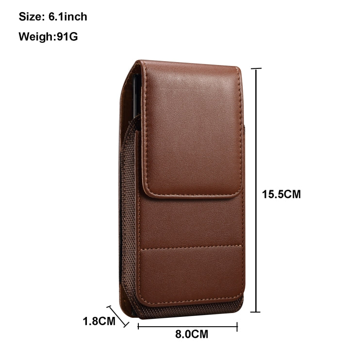 For 6.1 inch Vertical Style Lamb Texture Wear-resistant Card Slot Waist Bag Leather Phone Case