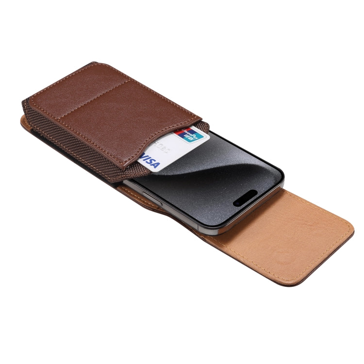 For 6.1 inch Vertical Style Lamb Texture Wear-resistant Card Slot Waist Bag Leather Phone Case