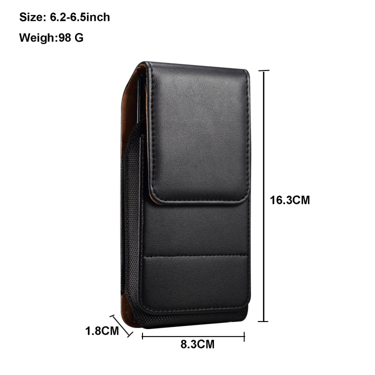 For 6.2-6.5 inch Vertical Style Lamb Texture Wear-resistant Card Slot Waist Bag Leather Phone Case