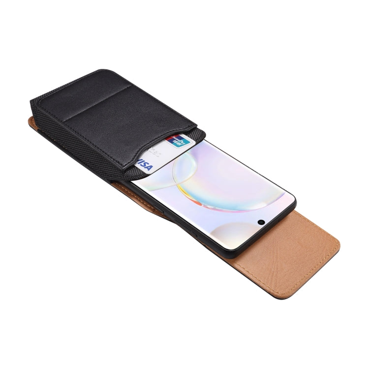 For 6.2-6.5 inch Vertical Style Lamb Texture Wear-resistant Card Slot Waist Bag Leather Phone Case